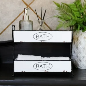 Colección Latón Blanco Repisa Baño 2 Niveles La Batea deco