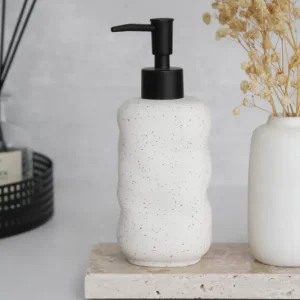 Dispensador Cerámica Blanca Jaspeada La Batea deco
