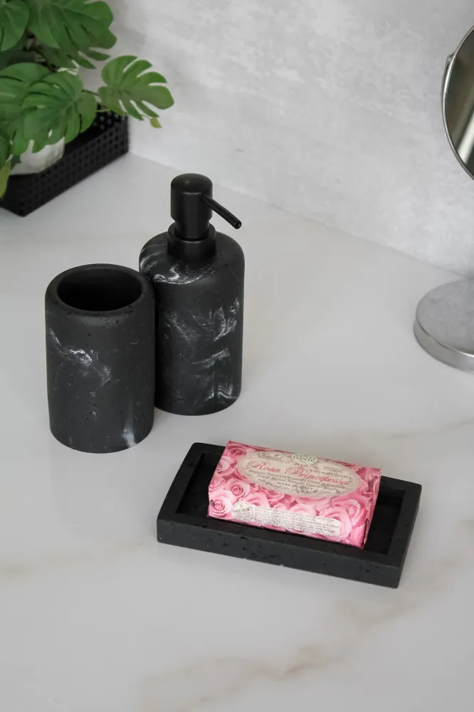 Set Baño Piedra Negro La Batea deco