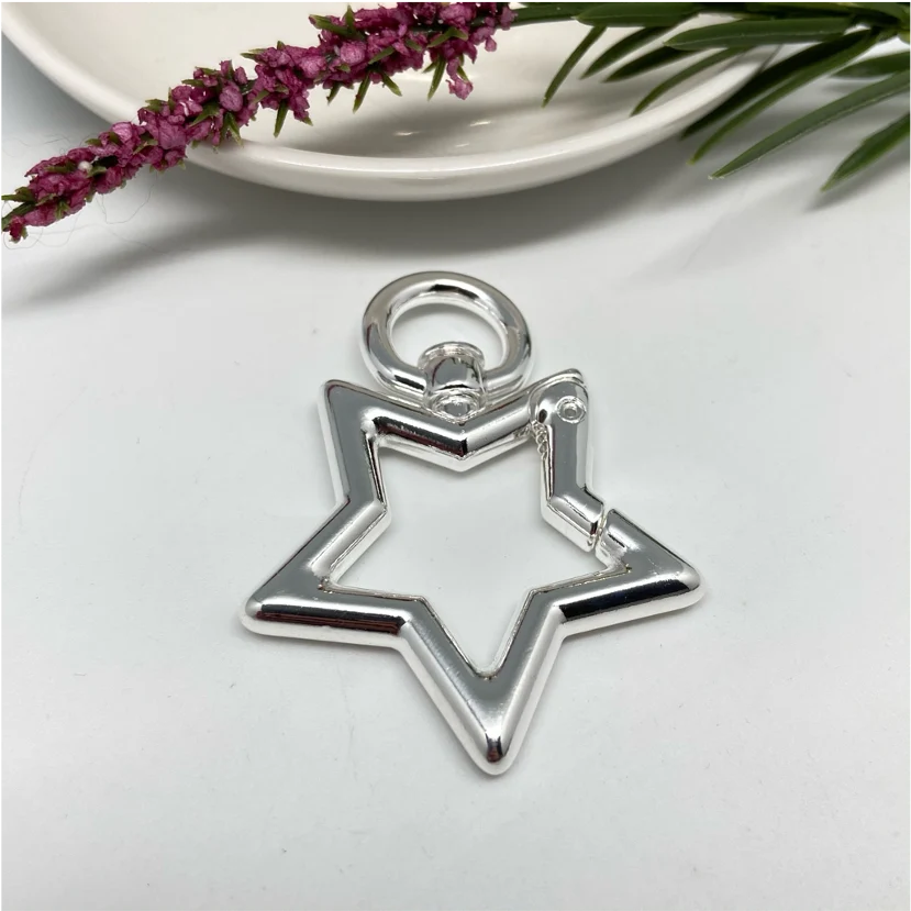 AP100 Broche Estrella Huge Cierre Presión 52 x 40 mm Baño Plata La Otra Tienda Joyas