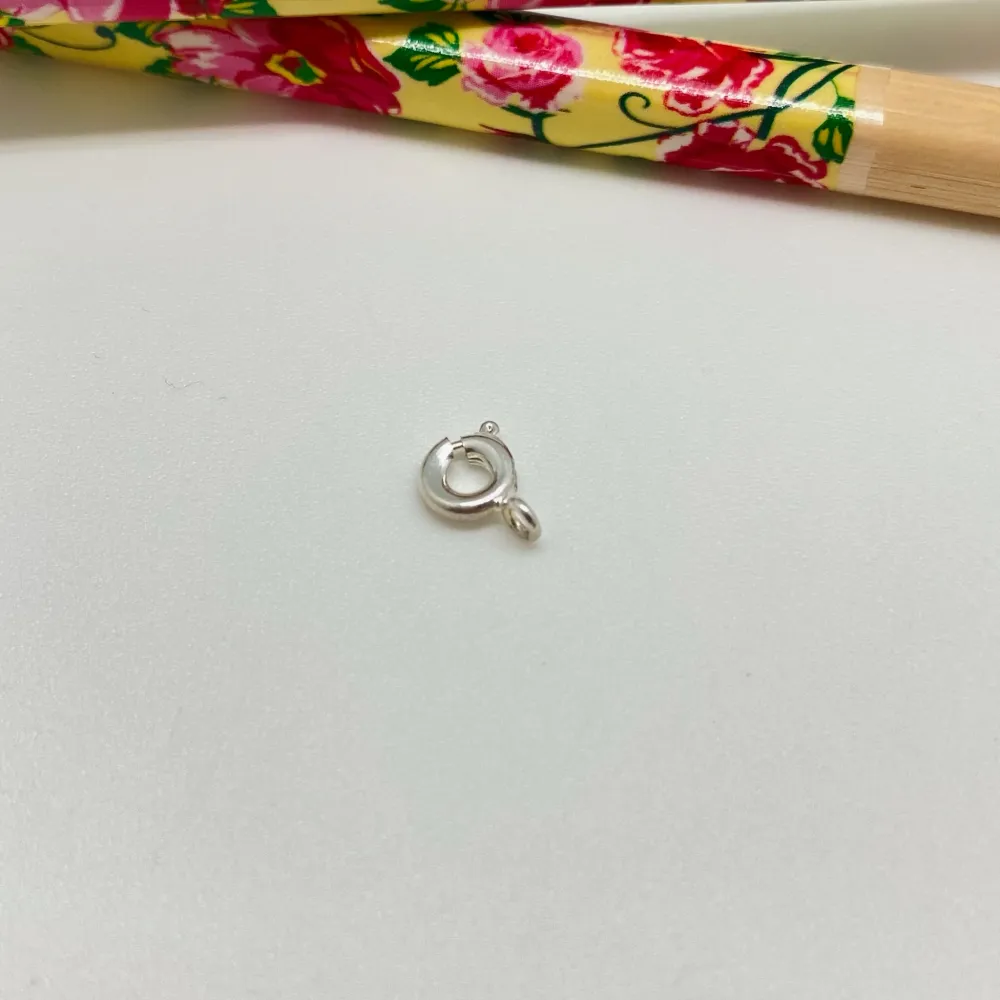 AP26 Mosquetón o Broche redondo diá. 5 mm Espesor 1 mm Accesorio Baño Plata La Otra Tienda Joyas