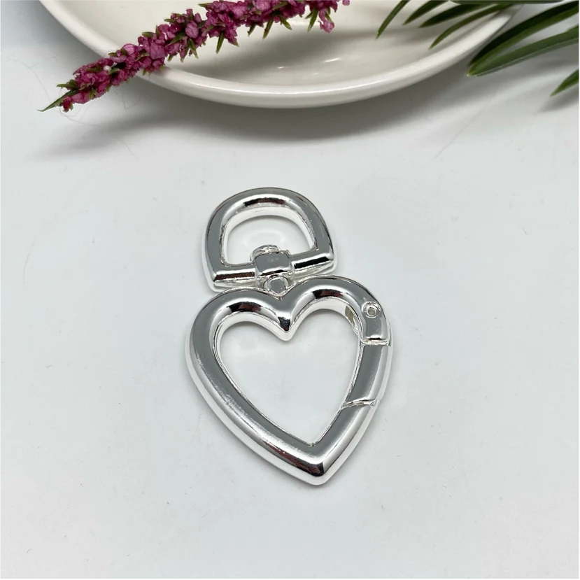 AP99 Broche Corazón Huge Cierre Presión 52 x 32 mm Accesorio Baño Plata La Otra Tienda Joyas