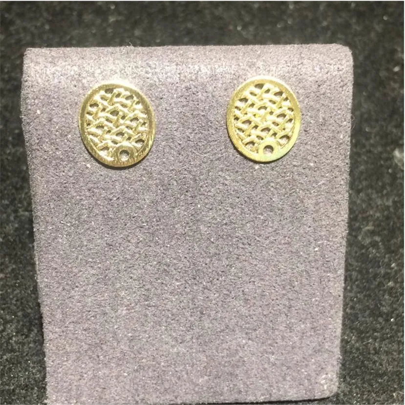 BO65-Z Base Aro Ovalado Enrejado 10x 8 mm Base Aro Baño Oro La Otra Tienda Joyas