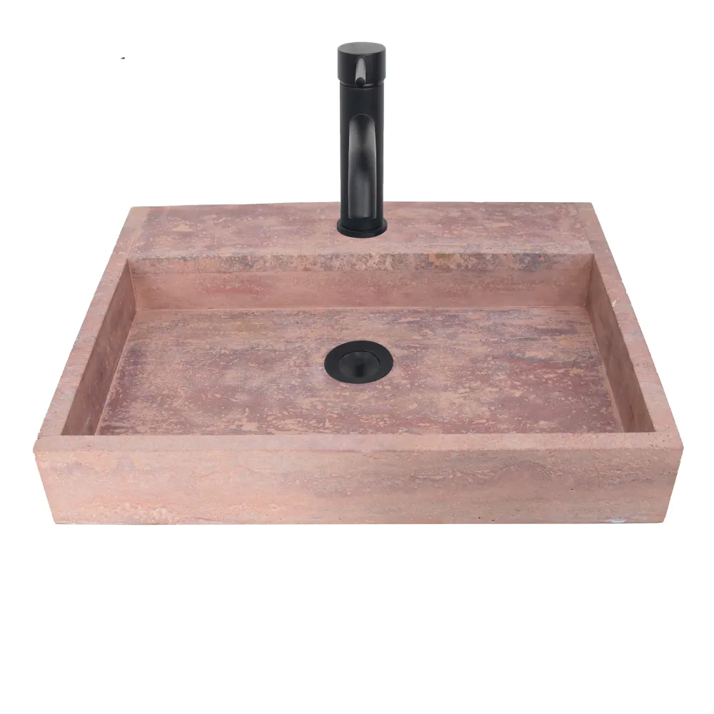 Lavabo - George - Con Orificio Para Griferí - Travertino Rojo