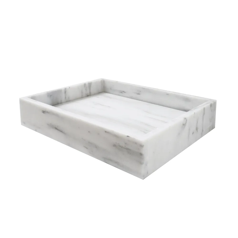 Lavabo de mármol blanco George - Con placa base