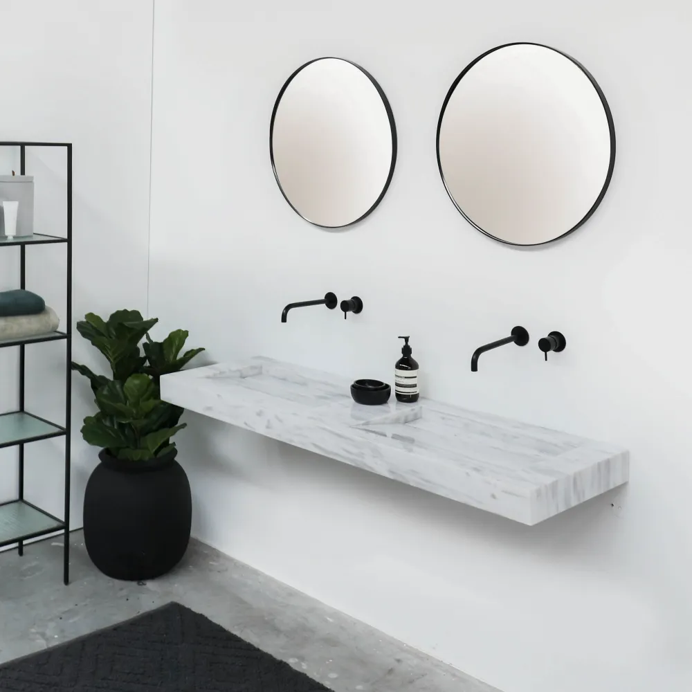 Lavabo de Mármol Juliette - Flotante - Blanco