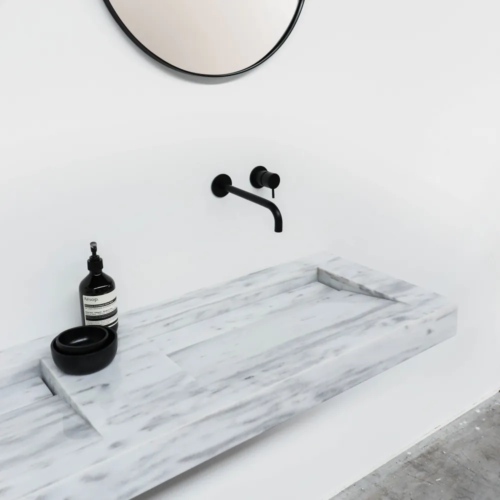 Lavabo de Mármol Juliette - Flotante - Blanco