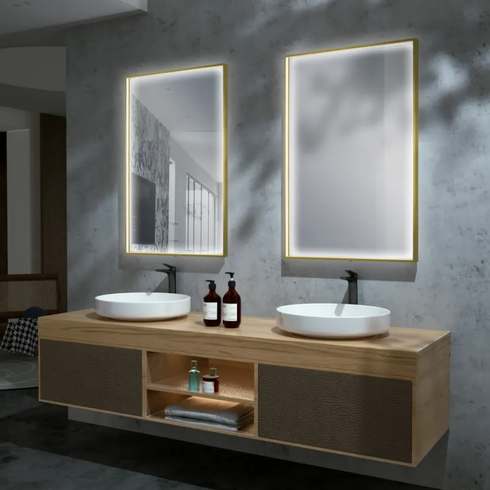 Espejo de baño Led Cuadrado ABILITY de Ledimex Negro