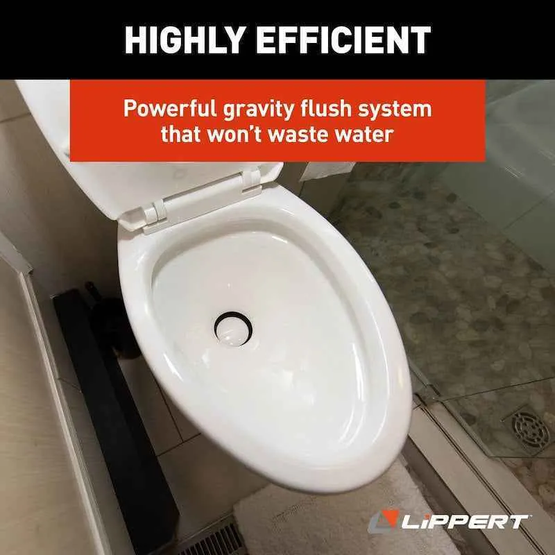 Inodoro para autocaravanas Lippert 2022113192 – Descarga permanente con pedal Flow Max – Blanco Lippert Components