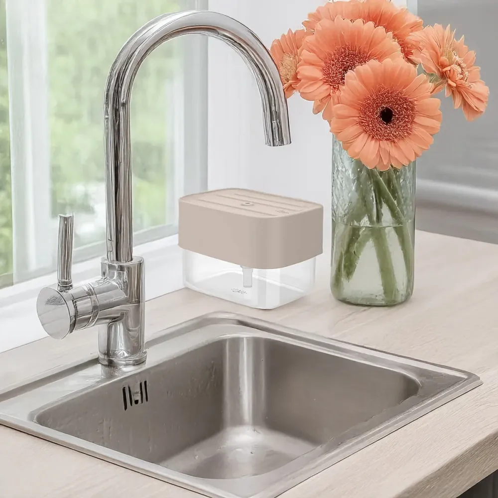 Dispensador para detergente y esponja trium color beige Madehome