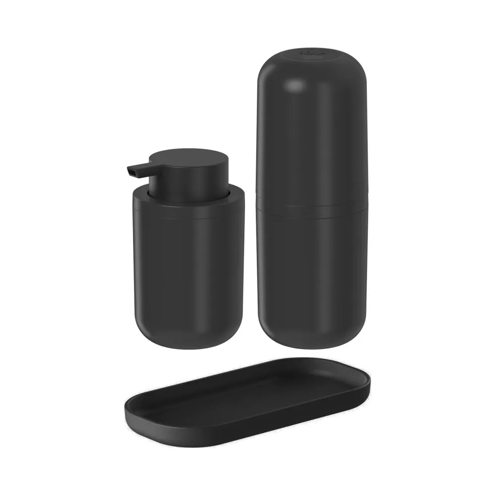 Kit de accesorios para baño bold 3 piezas color negro Madehome