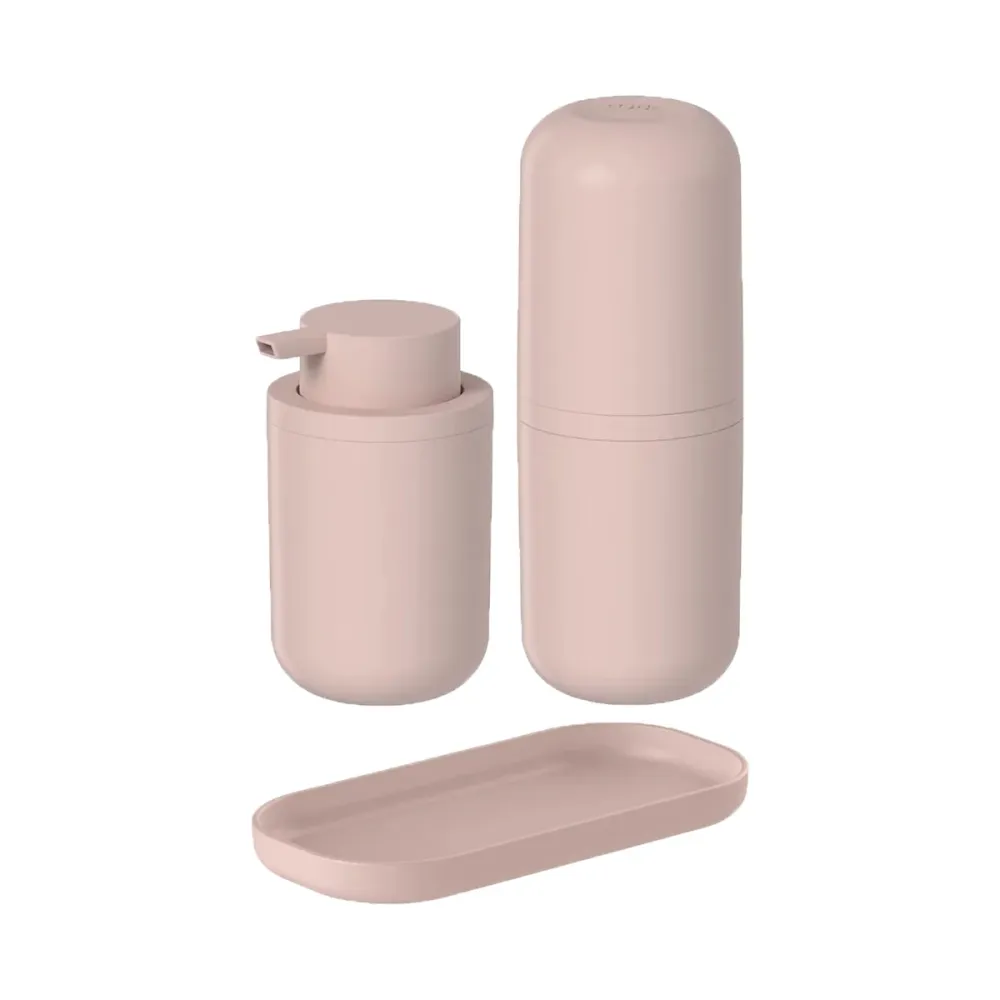 Kit de accesorios para baño bold 3 piezas color rosa Madehome