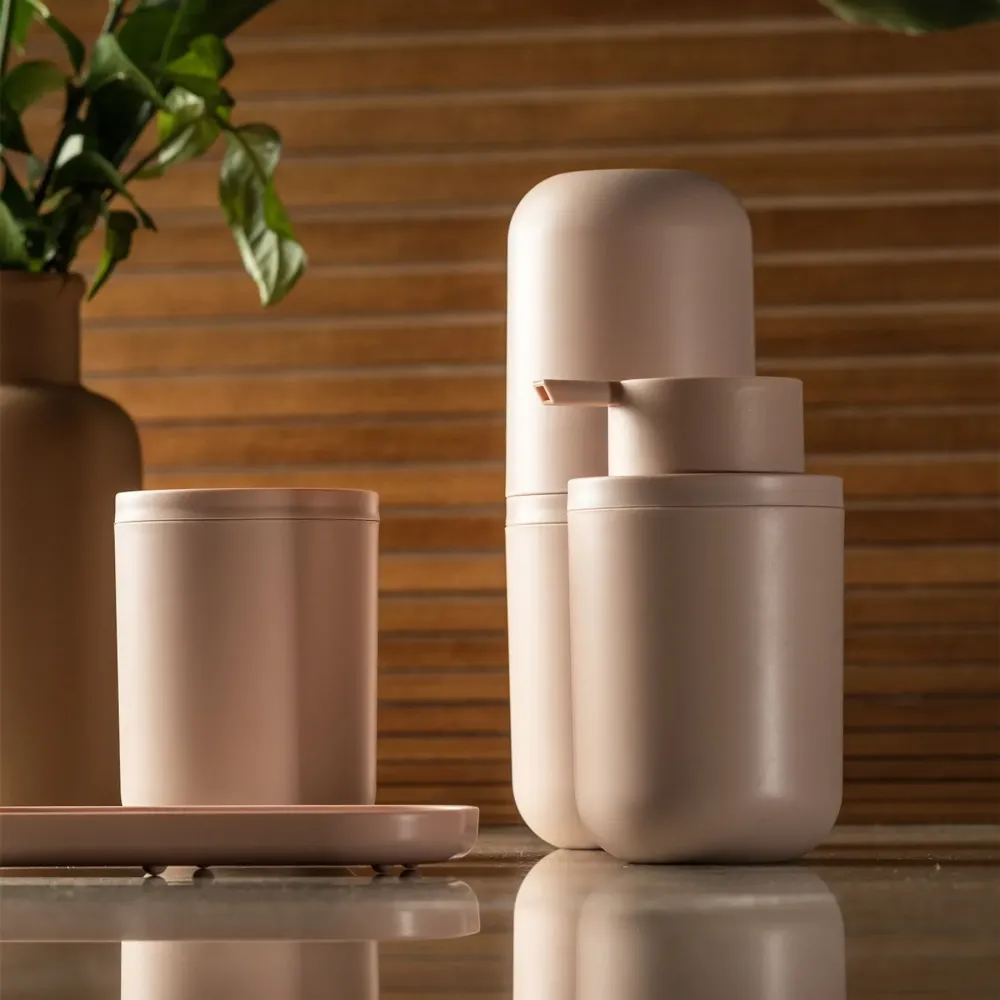 Kit de accesorios para baño bold 3 piezas color rosa Madehome
