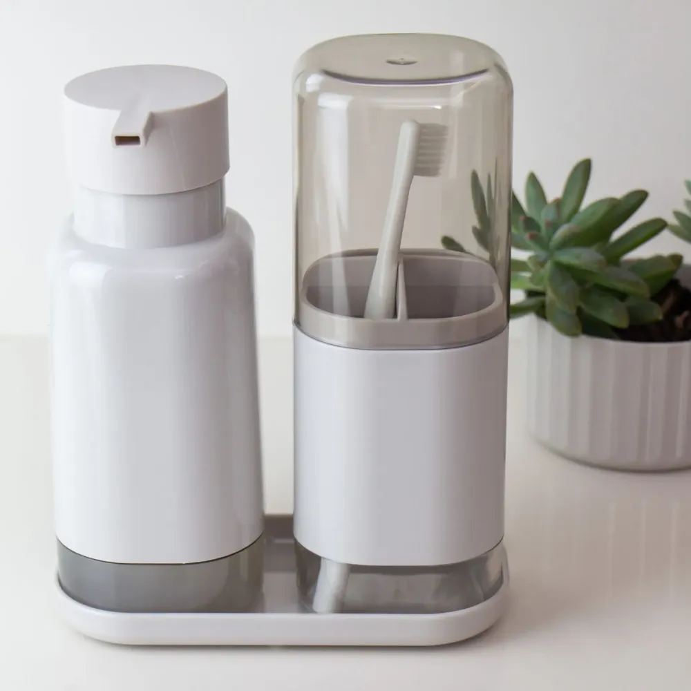 Kit de accesorios para baño dual 3 piezas color beige Madehome