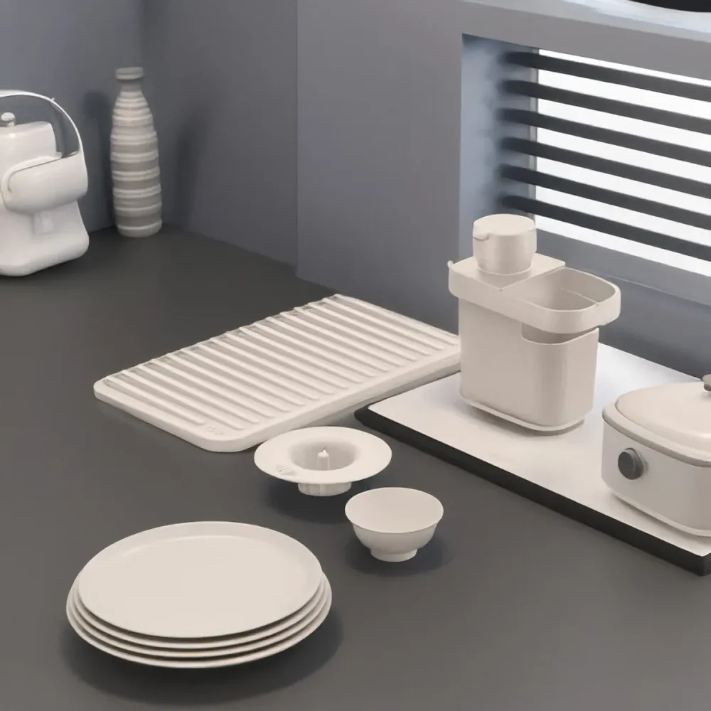 Kit para fregadero 4 piezas color beige Madehome