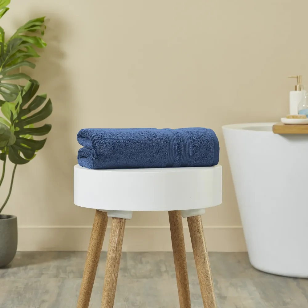 2 PZA Toalla de Baño Sólida 30" x 54" AZUL INDIGO Mainstays