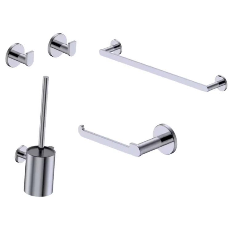 Conjunto de accesorios de baño PRACTIC Medimex – Toallero, Portarrollos, Perchas y Escobillero | 6 Acabados Negro