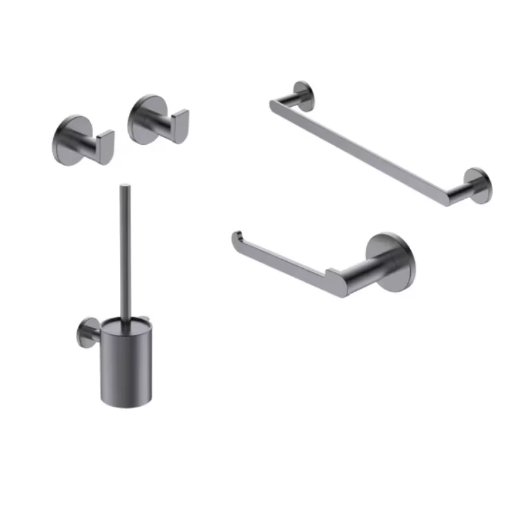 Conjunto de accesorios de baño PRACTIC Medimex – Toallero, Portarrollos, Perchas y Escobillero | 6 Acabados Negro