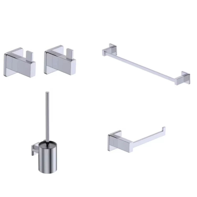 Conjunto accesorios baño TECHNIC Medimex | Toallero, portarrollos, perchas y escobillero | 6 Acabados Cromo