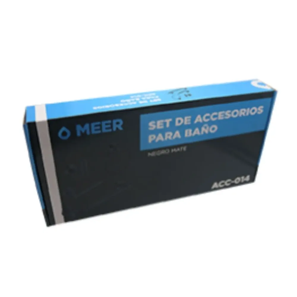Juego Accesorios Baño 4 Piezas Meer Negro Mate