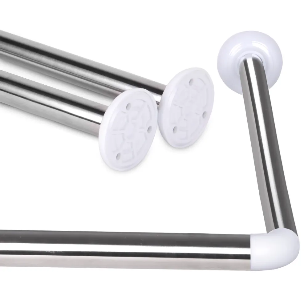Barra de cortina de Ducha - Modelo L+U, Plata MERCURY HOME