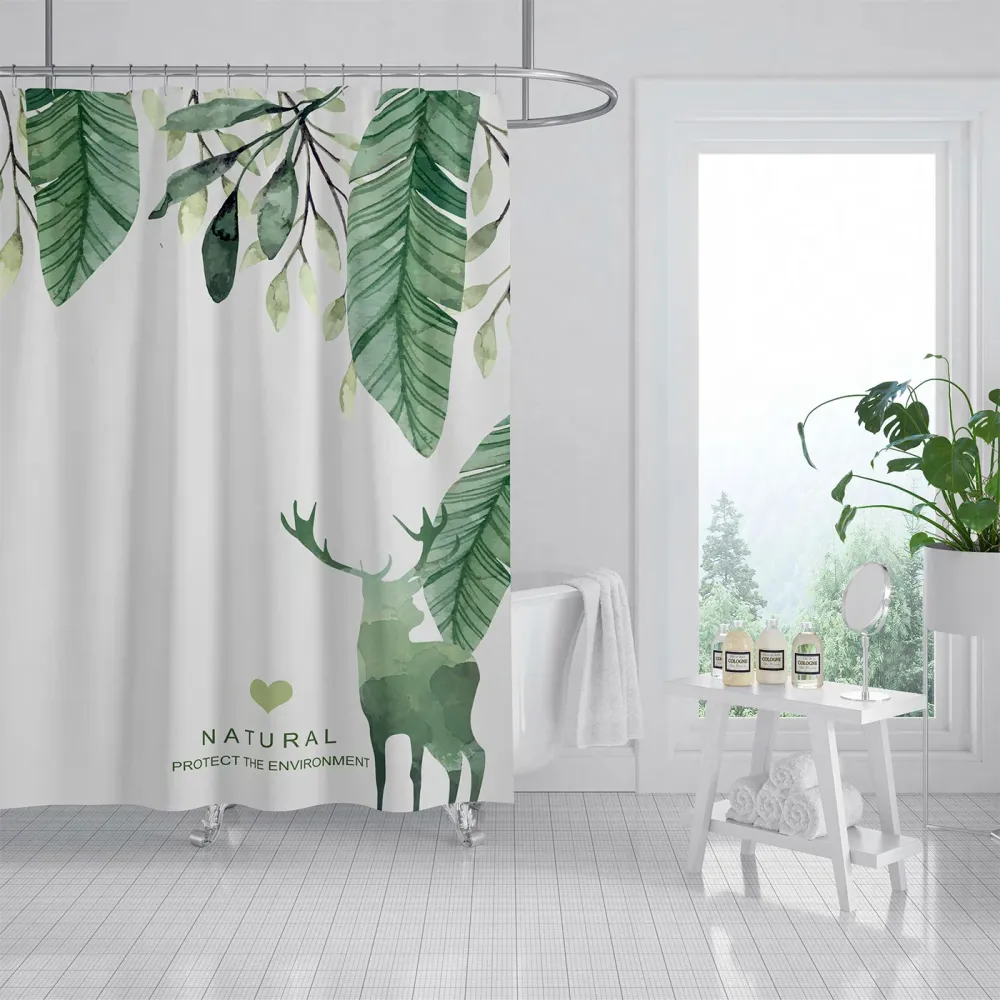 Cortina de Baño Impermeable, Anti moho- Naturaleza MERCURY HOME