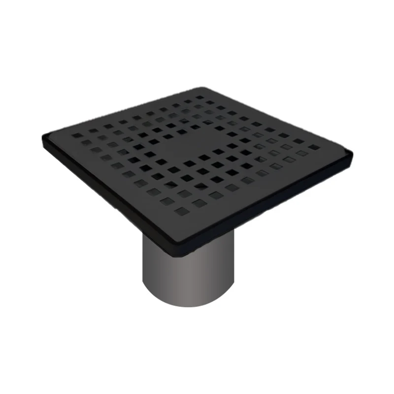 Drenaje para Piso de Ducha Cuadrado 10 x 10 cm Acero Inoxidable Negro- Metline