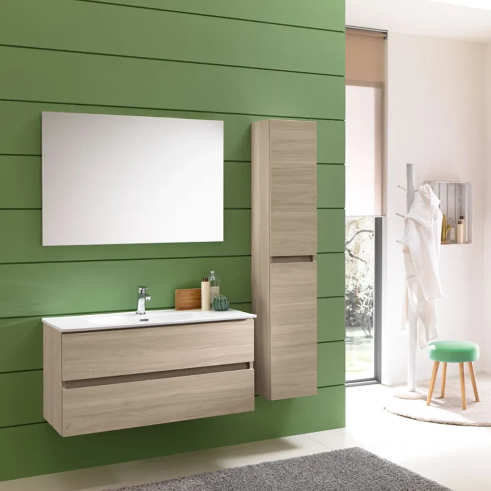 Mobile da bagno sospeso modello Kora05 cm 130x190x46 - Olmo rosseau