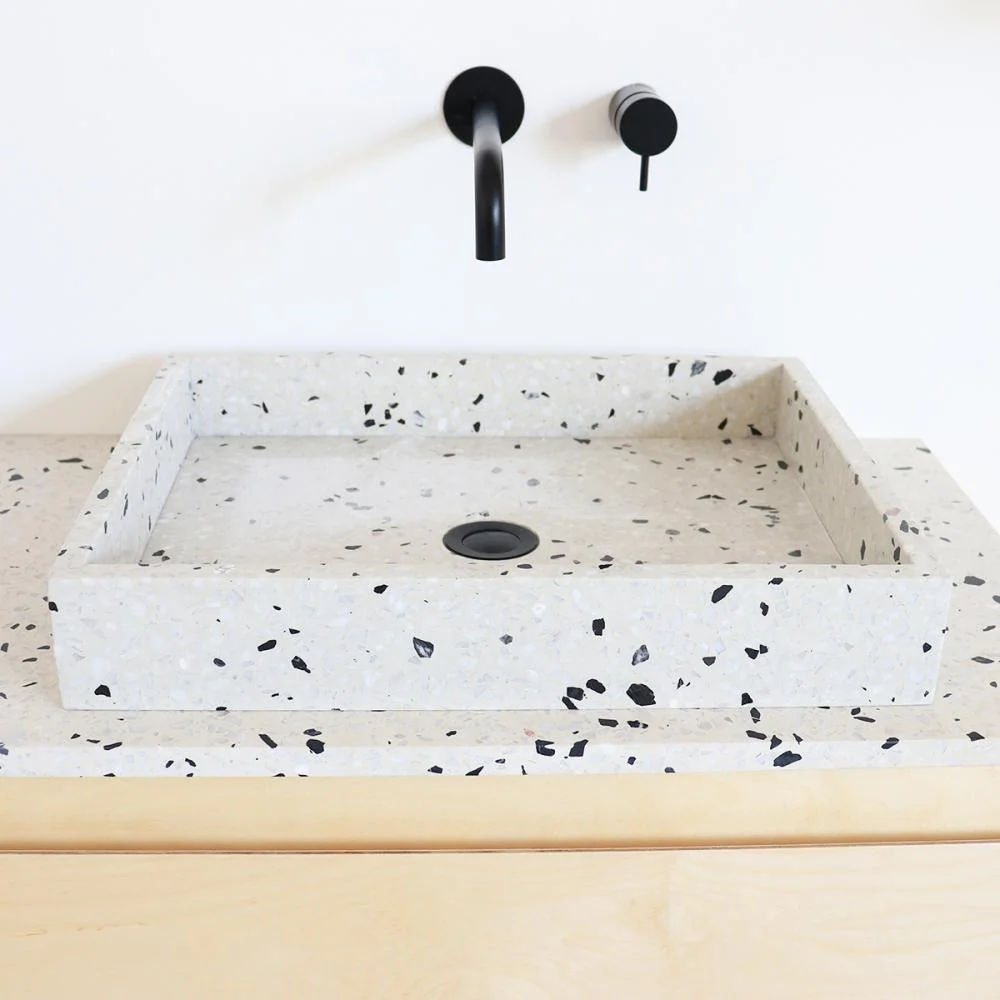 Mobiliario de baño - Lavabo Terrazo Blanco George - Abedul - (150 cm) - ANN