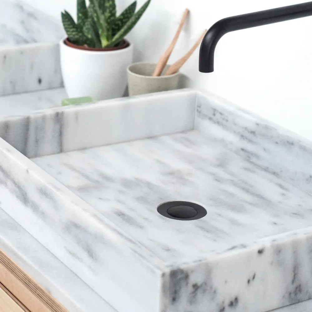Mobiliario de baño - Lavabo White Marble George - Abedul - (150 cm) - ANN