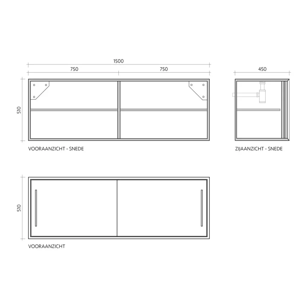 Mobiliario de baño - Mármol Beige - Lavabo Chapa George - Roble (150 cm) - Nestor