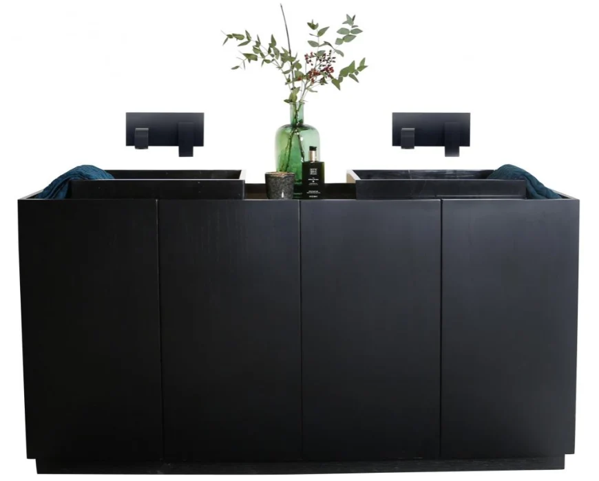 Mobiliario de baño - Mármol negro - Lavabo George Black - (154cm) - Felix