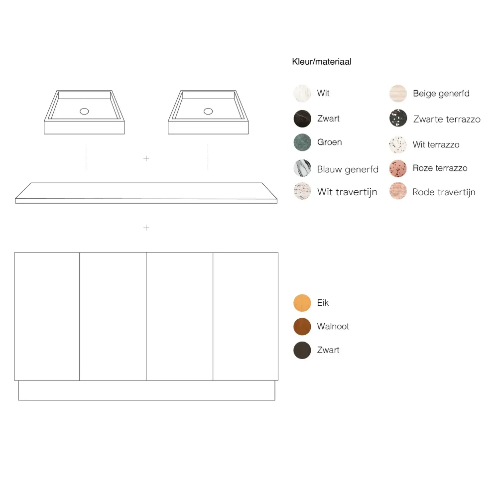 Mobiliario de baño - Mármol negro - Lavabo George Black - (154cm) - Felix