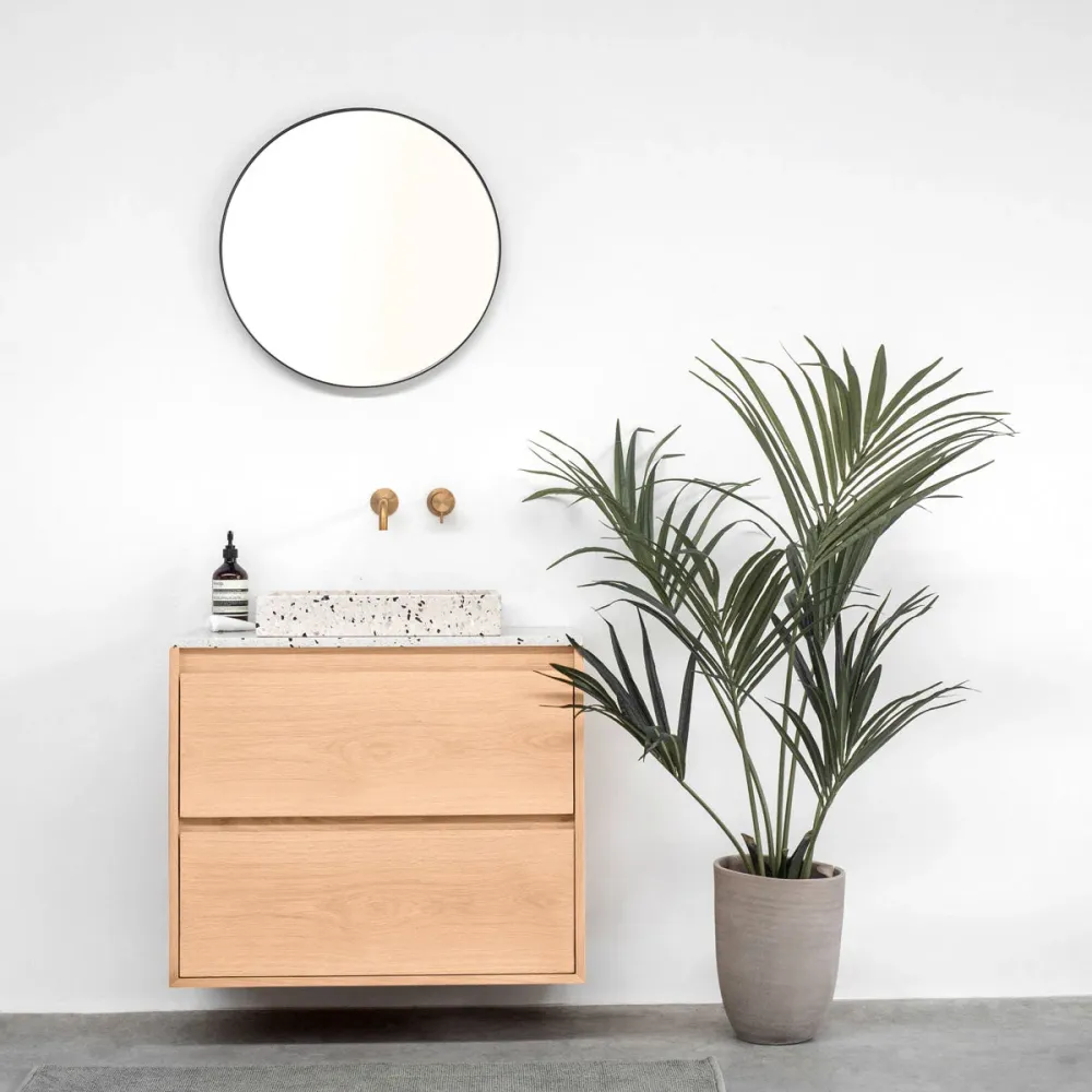 Mobiliario de baño - Terrazo - Lavabo George - Roble - (80 cm) - ANN