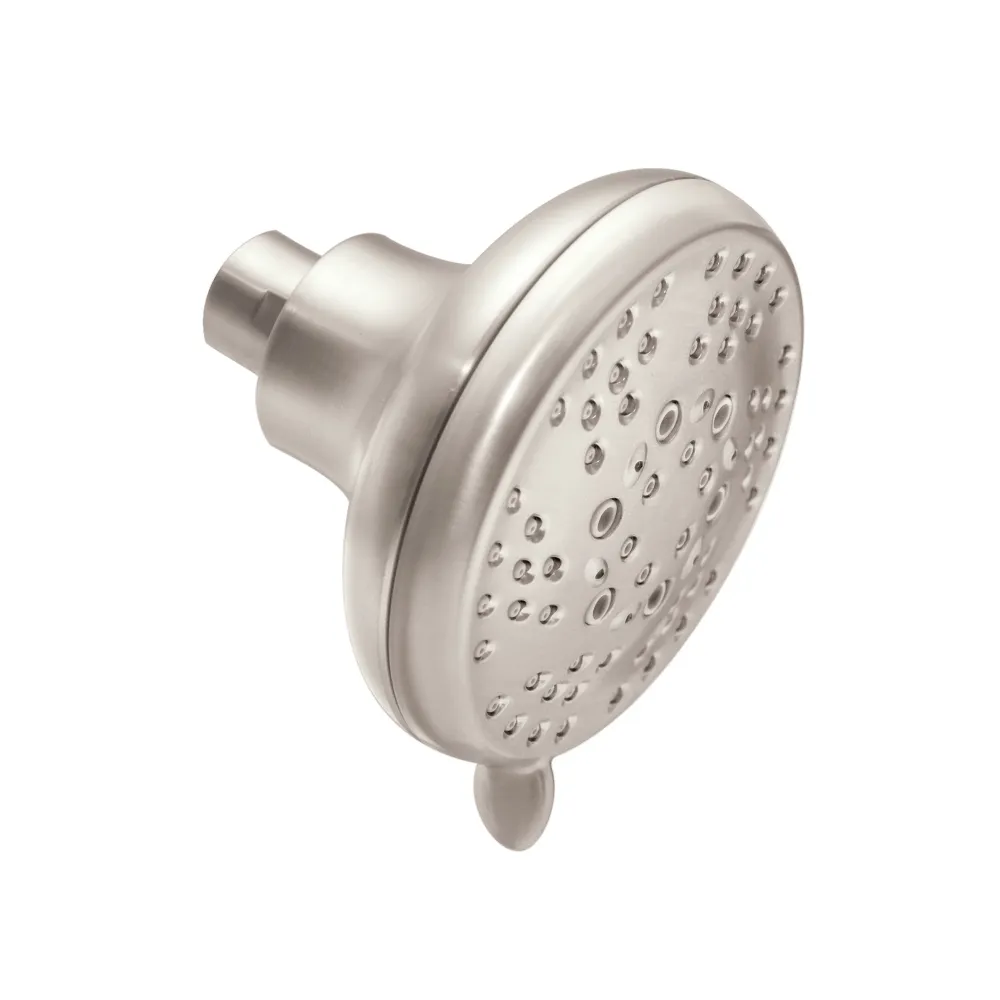 CABEZAL ROCIADOR DE DIÁMETRO DE 4" DE CINCO FUNCIONES DE NÍQUEL CEPILLADO RESISTENTE LAS MANCHAS PARA MONTAJE EN PARED Moen
