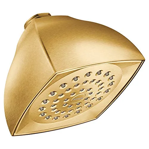 Cabezal rociador estándar de 4-1/16" de diámetro, de una función y dorado cepillado Moen