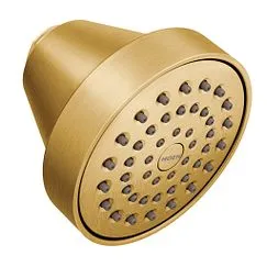 Cabezal rociador estándar de una función de 3-5/8" de diámetro en oro cepillado Moen