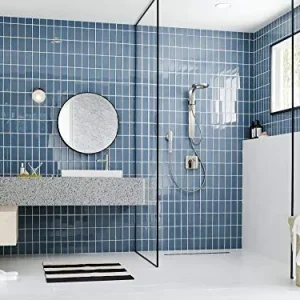 Rociador estándar de 7,9" de diámetro, de dos funciones, color negro mate, con ducha de mano Moen