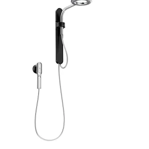 Rociador estándar de 7,9" de diámetro, de dos funciones, en cromo/negro mate, con ducha de mano Moen