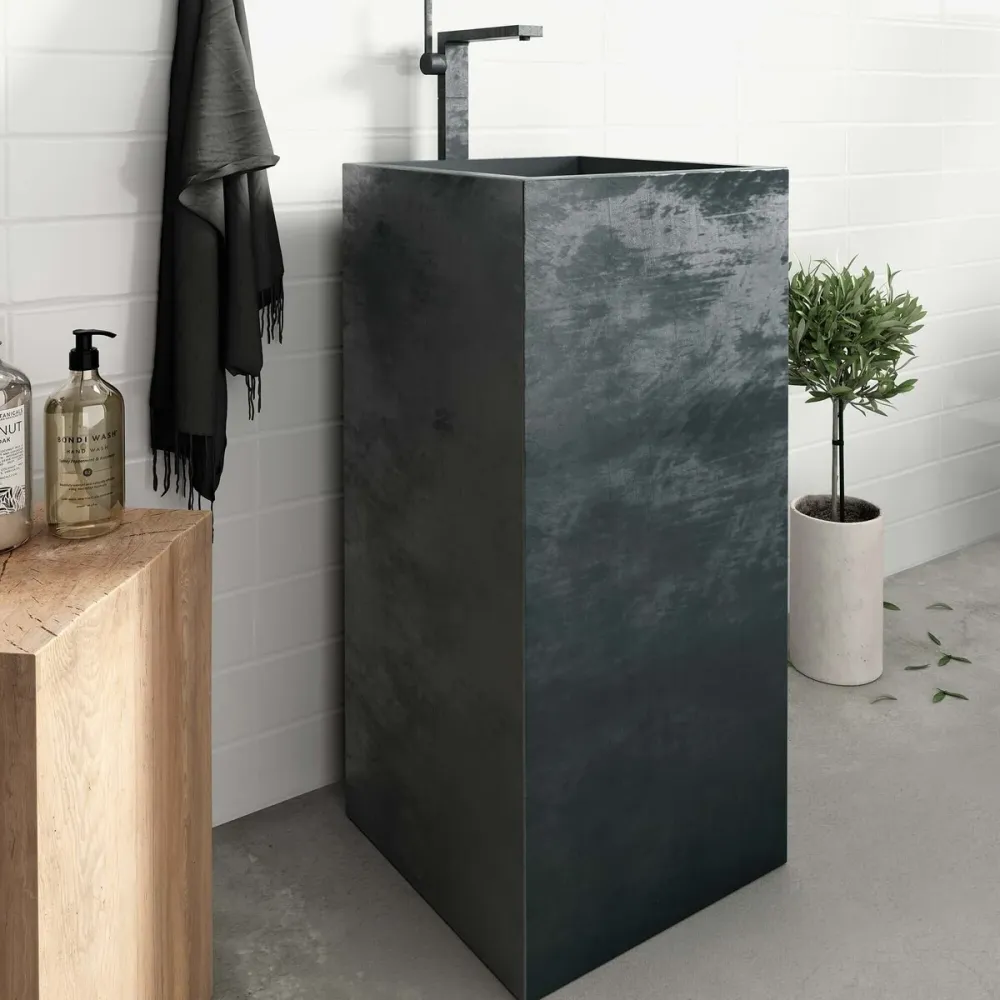 TRIP Lavabo Pedestal TOTEMN Negro 40 X 40 X 90 cm. Mosavit Alcalaten, S.L.
