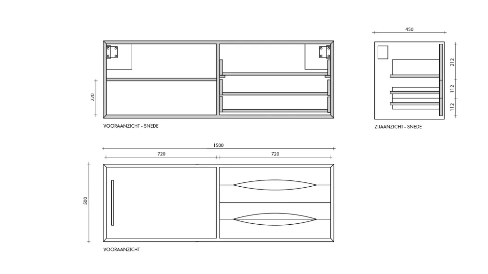 Mueble de baño Bill Teca - Mármol Blanco Marcel - Mármol Blanco George