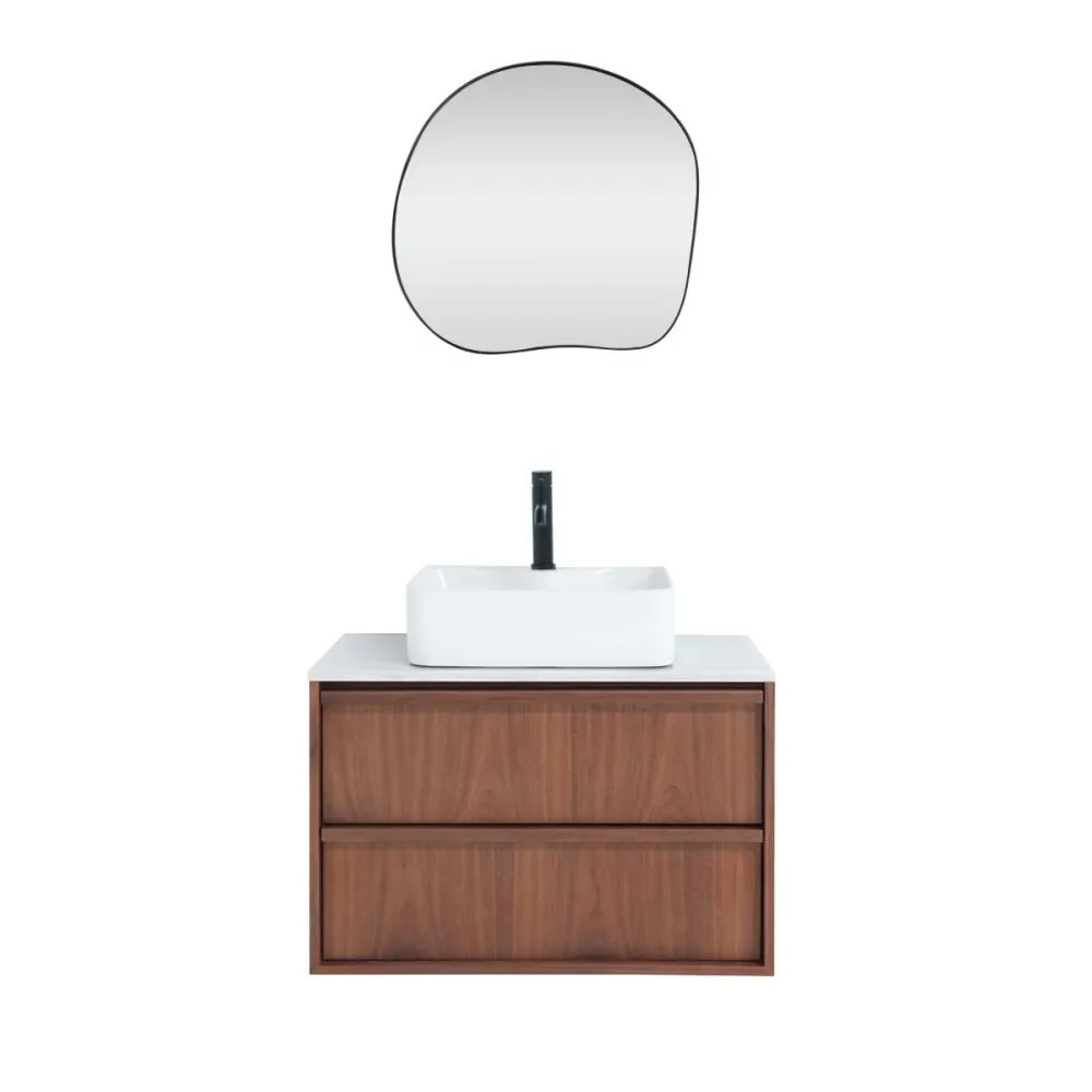 Mueble de baño Fien - Nogal - Alexis - Losa de mármol - 80 cm