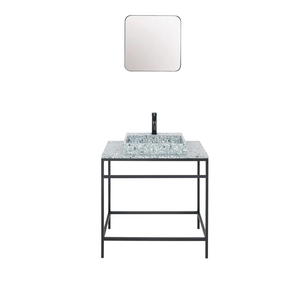 Mueble de baño industrial Black Jules - Terrazo Verde - 80 cm