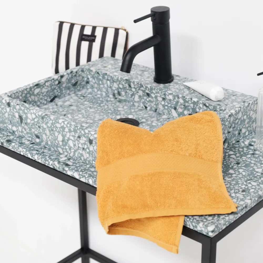 Mueble de baño industrial Black Jules - Terrazo Verde - 80 cm
