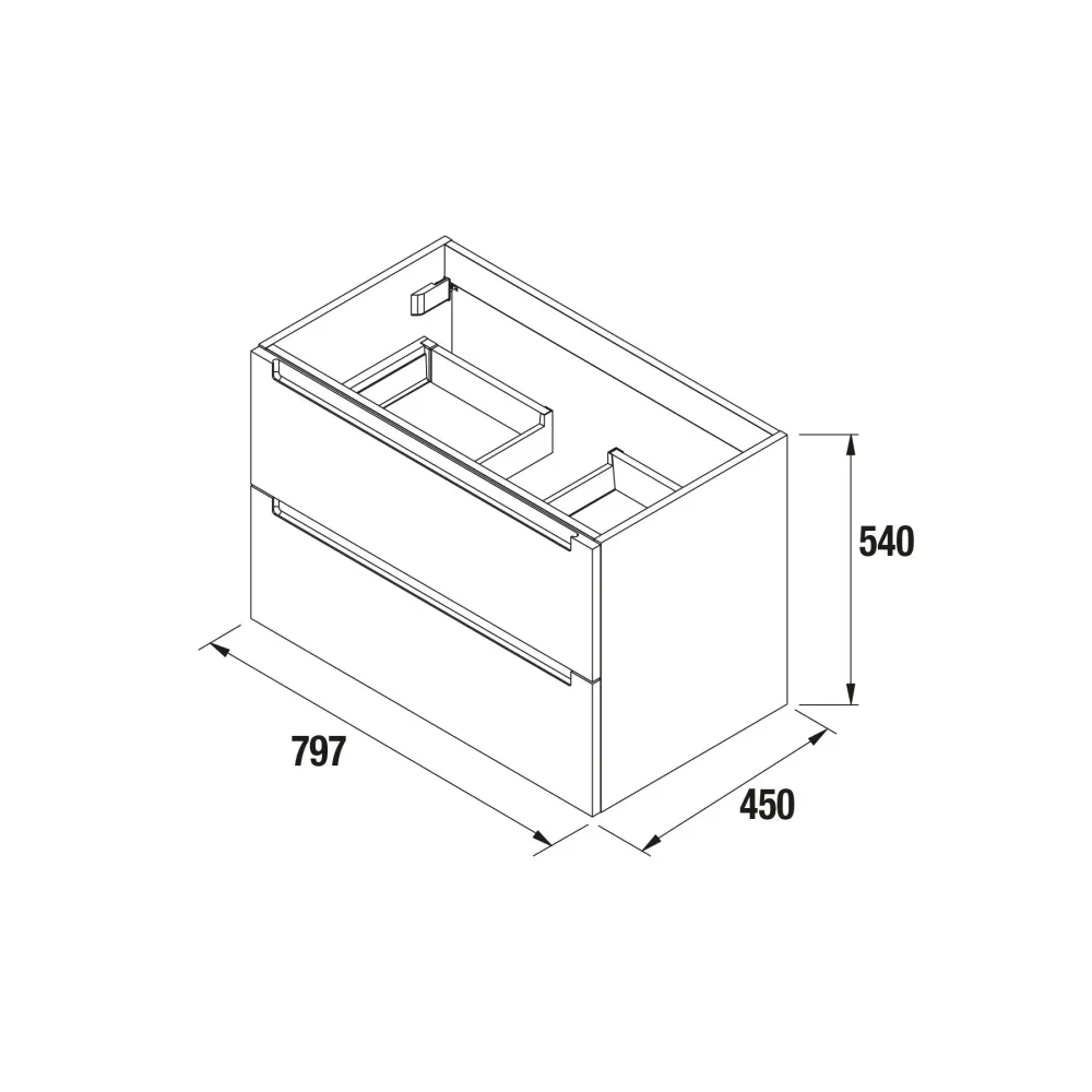 Mueble de baño MONTERREY alabastro cotton 80 cm 2 cajones