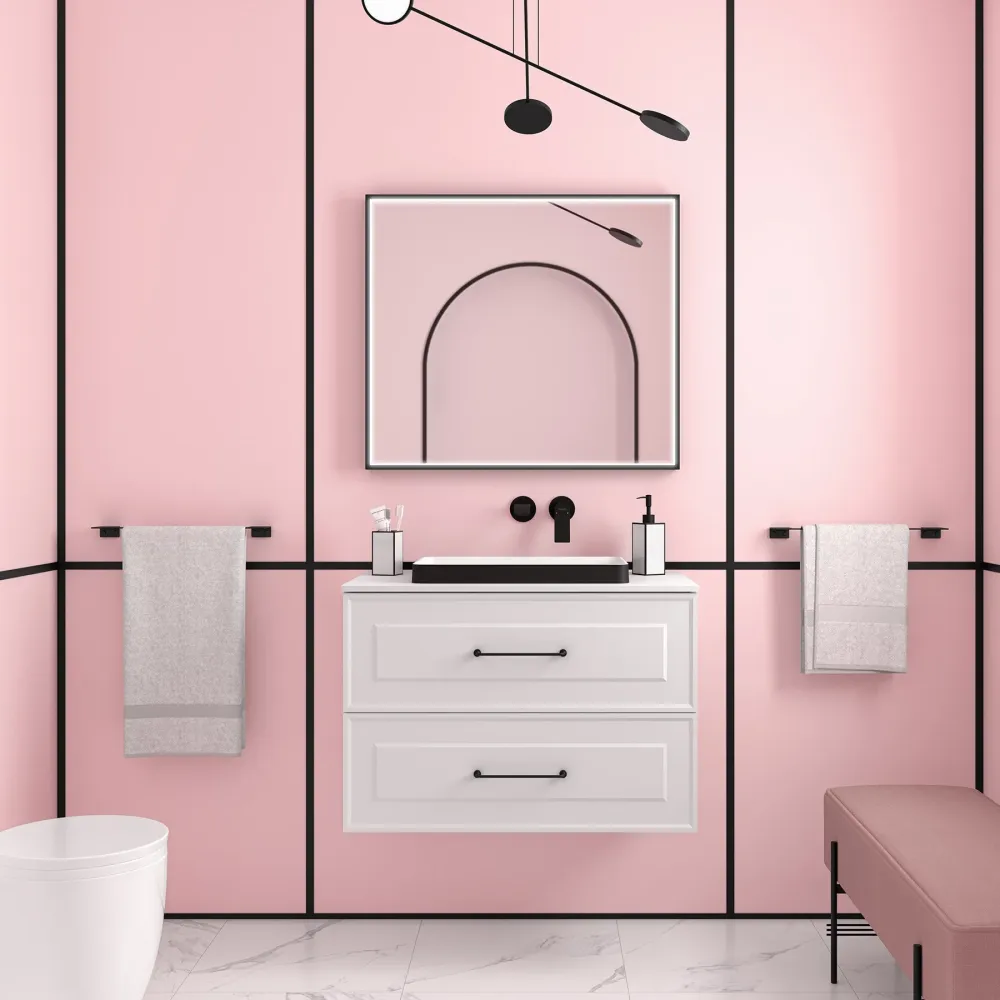 Mueble de baño RENOIR marfil cotton 80 cm 2 cajones para Organización