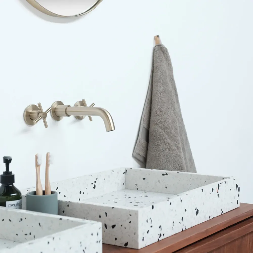 Mueble de baño de terrazo en nogal - 120 cm - Fien