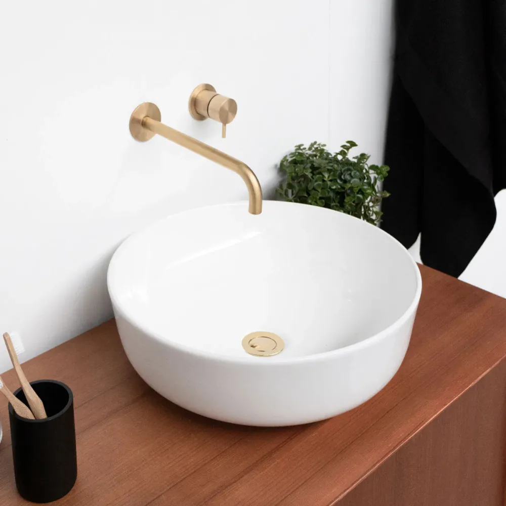 Mueble de baño vintage - lavabo Alexis 2 - Teca (150 cm) - Nestor - sin encimera
