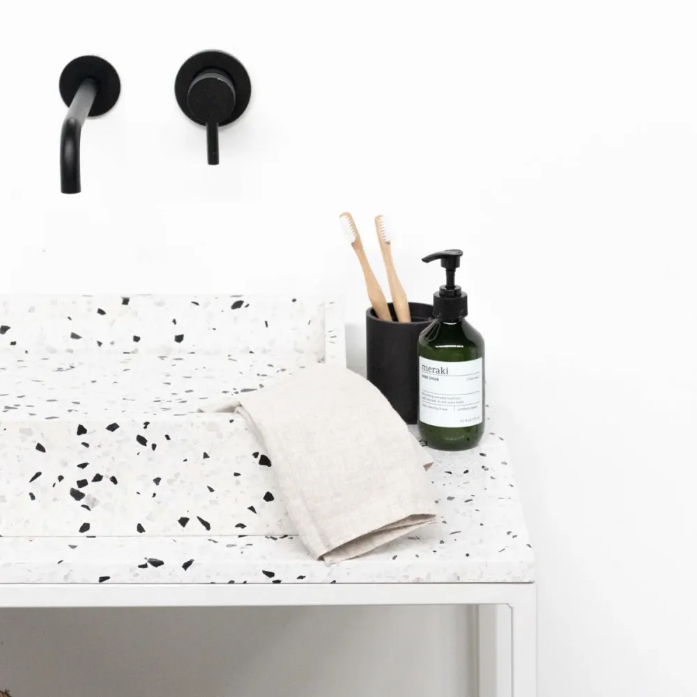 Mueble lavabo industrial - Jules blanco - Terrazo - George II - (80 cm)
