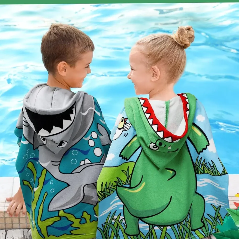 Poncho Toalla de playa con capucha para niños. Sirena Multi Ventas uy